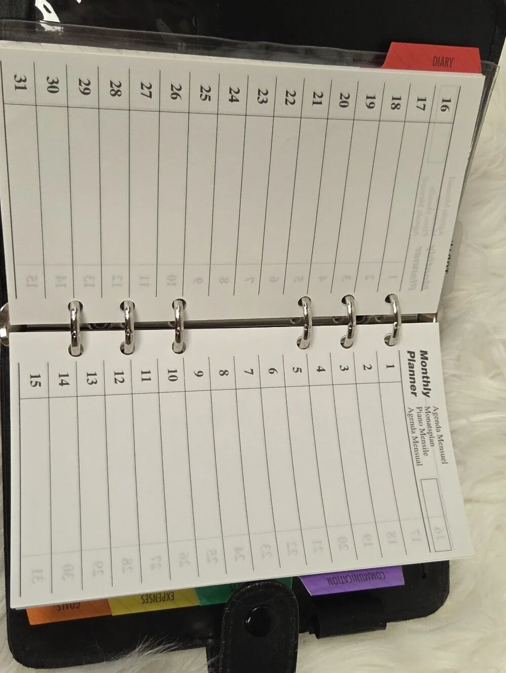 7x5 Faux Leather Binder Planner Book
